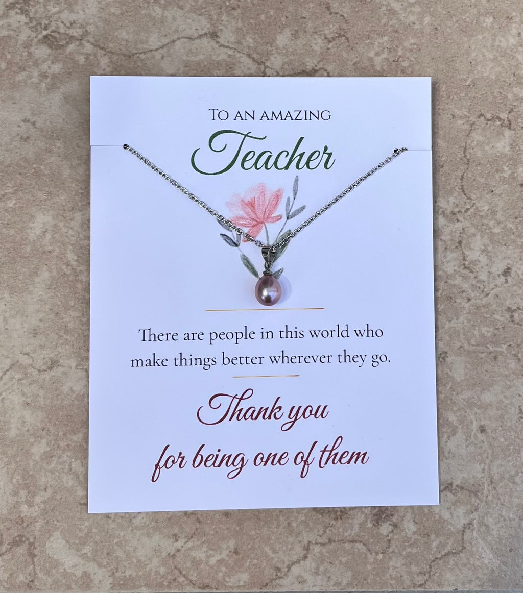 Single Pearl Teacher Appreciation Necklace