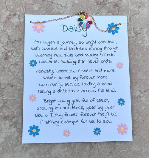 Daisy Flower Charm Necklace for Girls Scout Daisies